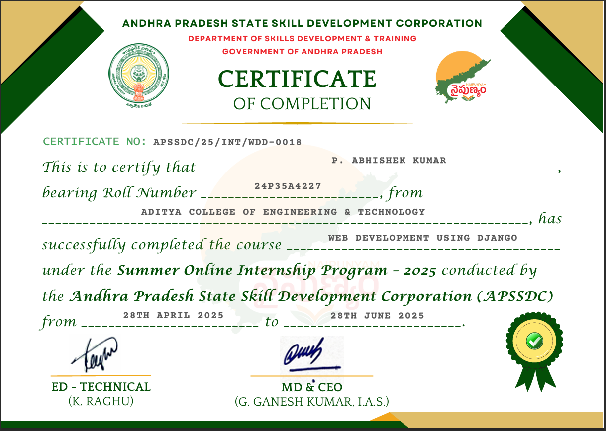 Django Web Development Certificate